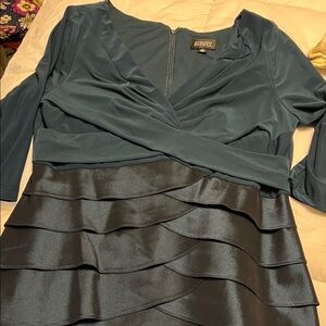 Adrianna Papell Dark Teal 3/4 Sleeve Dress